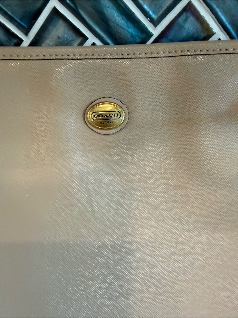 Coach Pebble Leather Tote in Taupe - Picture 3 of 13